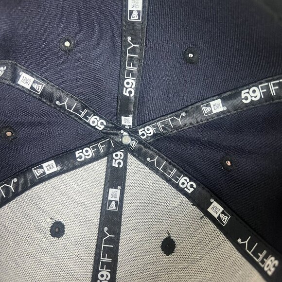 Miami Marlins MLB New‎ Era 59Fifty Men's Hat Black Fitted 7 1/4 100% Wool Black - Picture 10 of 13